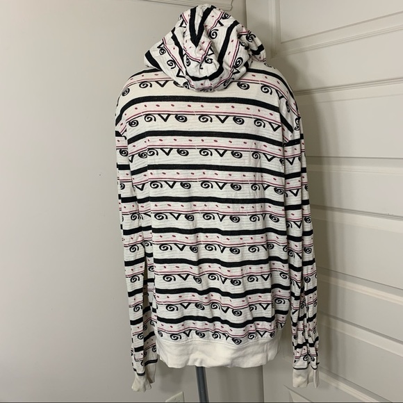 URBAN outfitters BDG cream tribal print knit jersey zippered hoodie sweater M - Picture 6 of 8